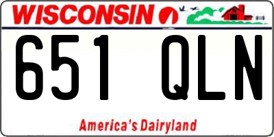WI license plate 651QLN