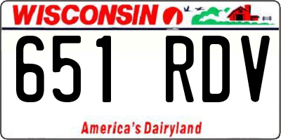 WI license plate 651RDV