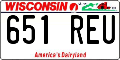 WI license plate 651REU