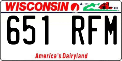 WI license plate 651RFM