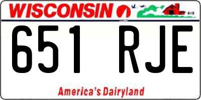 WI license plate 651RJE