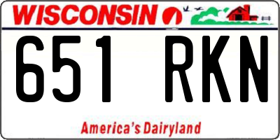 WI license plate 651RKN