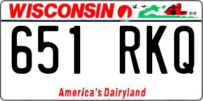 WI license plate 651RKQ