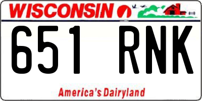 WI license plate 651RNK