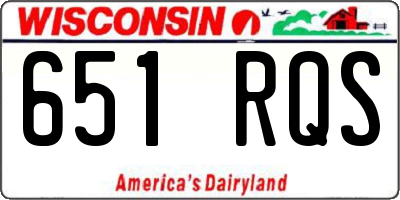 WI license plate 651RQS