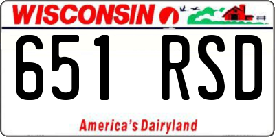 WI license plate 651RSD