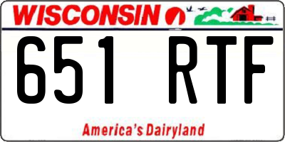 WI license plate 651RTF