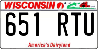 WI license plate 651RTU