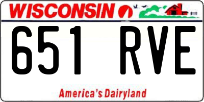 WI license plate 651RVE