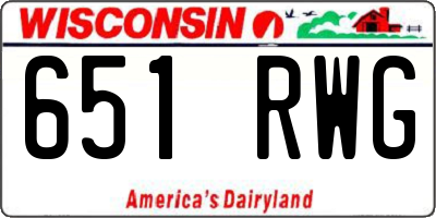 WI license plate 651RWG