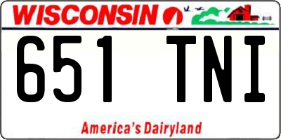 WI license plate 651TNI