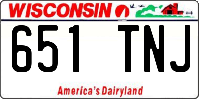 WI license plate 651TNJ