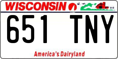WI license plate 651TNY
