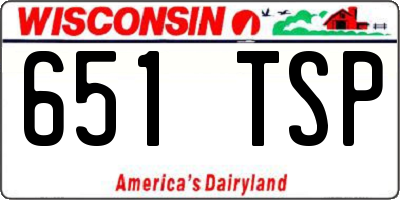 WI license plate 651TSP