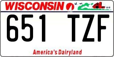 WI license plate 651TZF