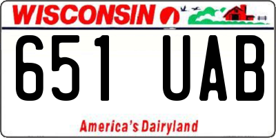 WI license plate 651UAB
