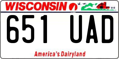 WI license plate 651UAD