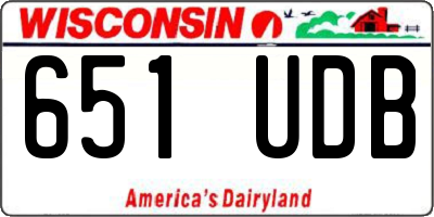 WI license plate 651UDB