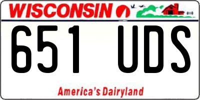 WI license plate 651UDS