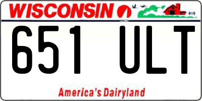 WI license plate 651ULT