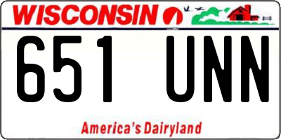 WI license plate 651UNN