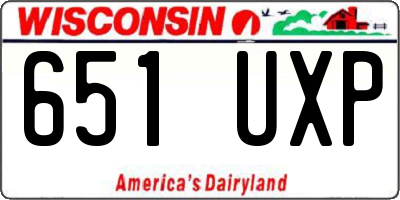 WI license plate 651UXP