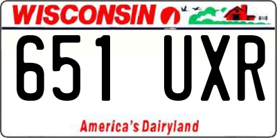 WI license plate 651UXR