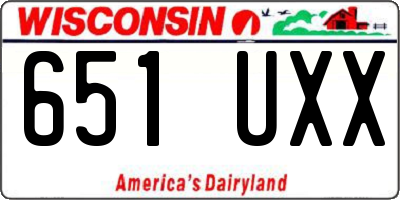WI license plate 651UXX