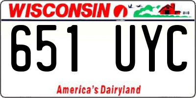 WI license plate 651UYC