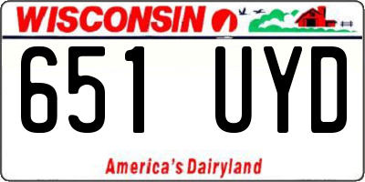 WI license plate 651UYD