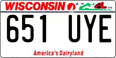 WI license plate 651UYE