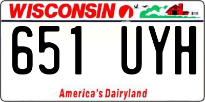 WI license plate 651UYH