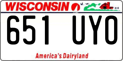 WI license plate 651UYO