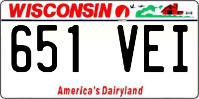 WI license plate 651VEI