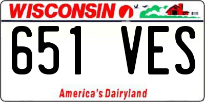 WI license plate 651VES
