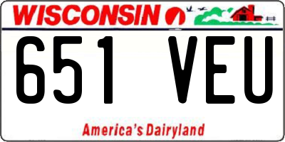 WI license plate 651VEU