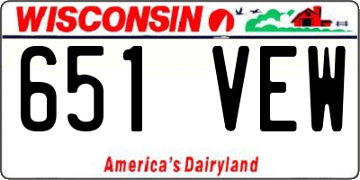 WI license plate 651VEW