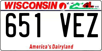 WI license plate 651VEZ
