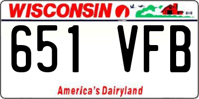 WI license plate 651VFB