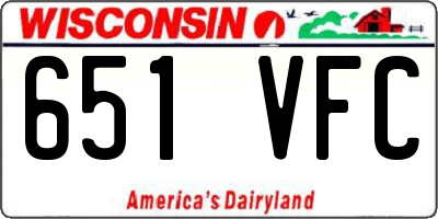 WI license plate 651VFC