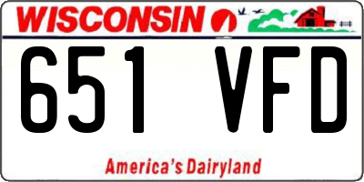 WI license plate 651VFD