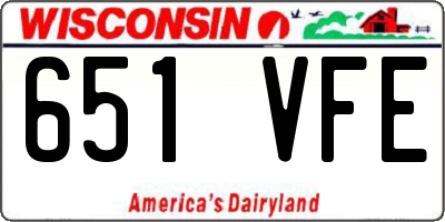 WI license plate 651VFE