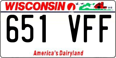 WI license plate 651VFF