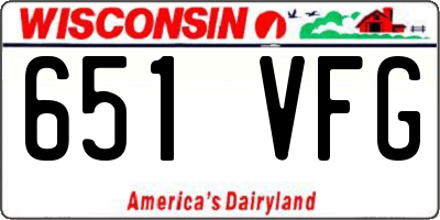 WI license plate 651VFG