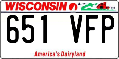 WI license plate 651VFP