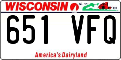 WI license plate 651VFQ