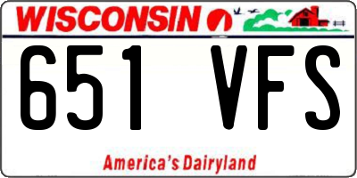 WI license plate 651VFS