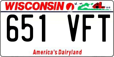 WI license plate 651VFT