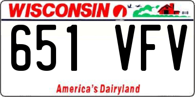 WI license plate 651VFV
