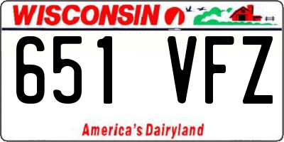 WI license plate 651VFZ